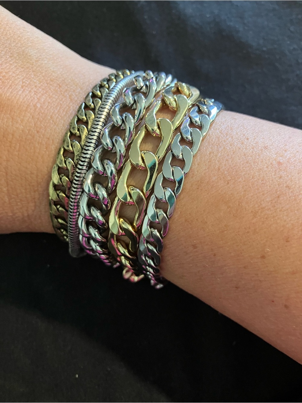 Jenny Bird Austin Cuff Mixed Metal Multi Chain Layered Bracelet Gold Silver